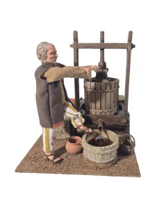 Animated Traditional Grape Press Worker - 30 cm 2