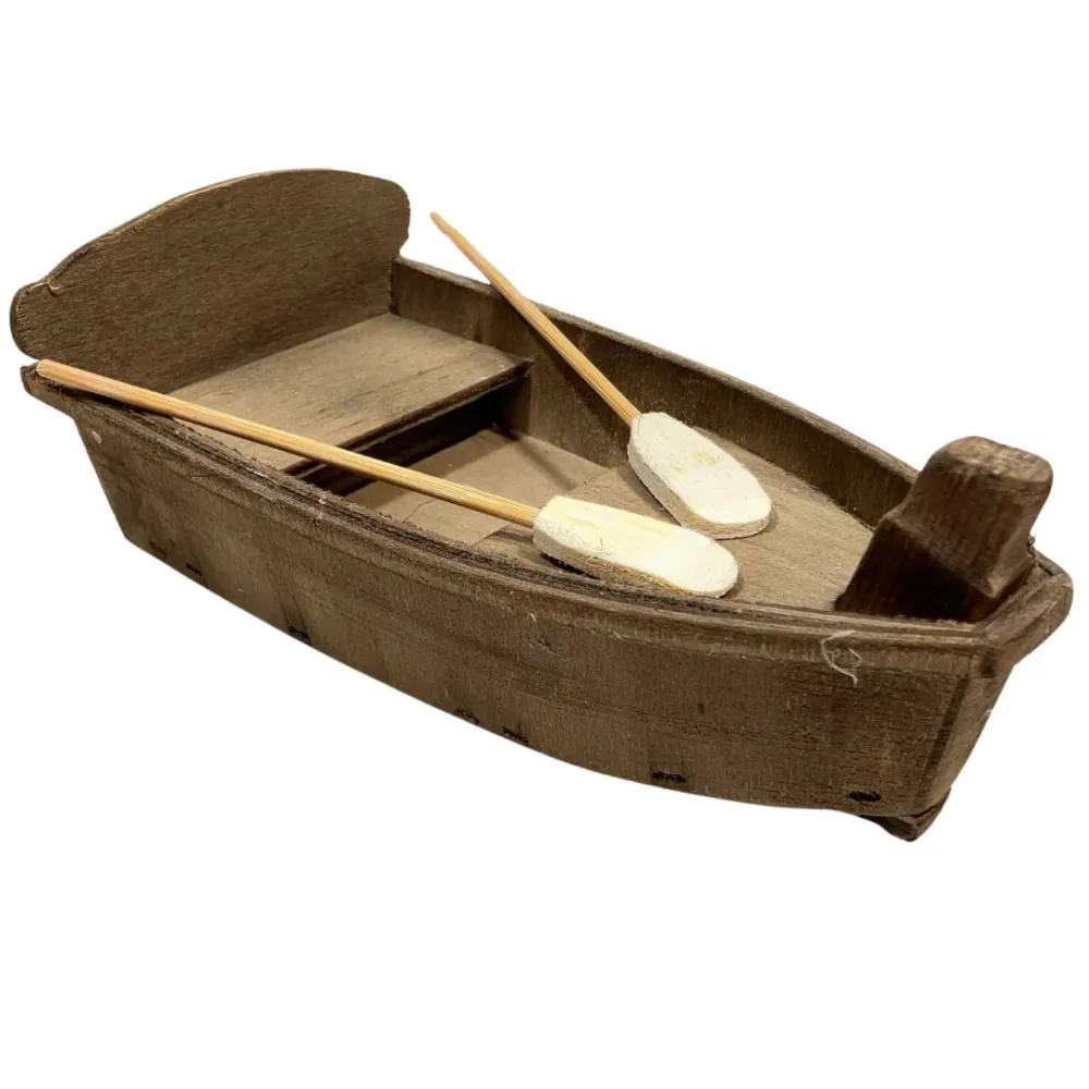 Wooden Boat with Oars for 10 cm Nativity Figures