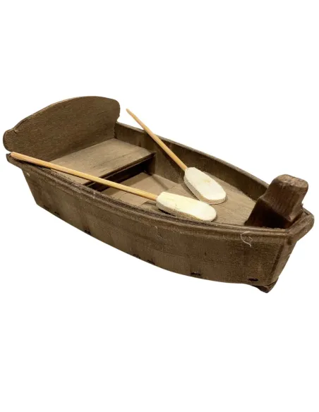 Wooden Boat with Oars for 10 cm Nativity Figures