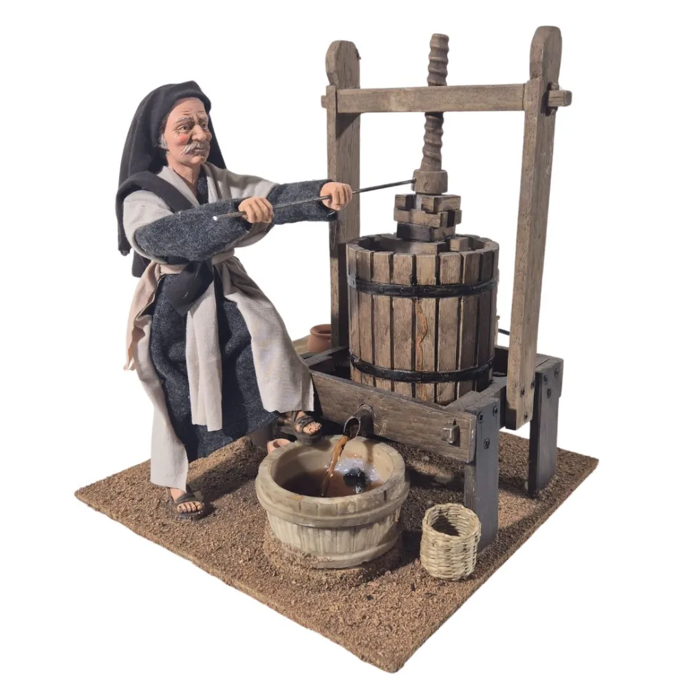 Animated Palestinian Grape Press Worker - 30 cm