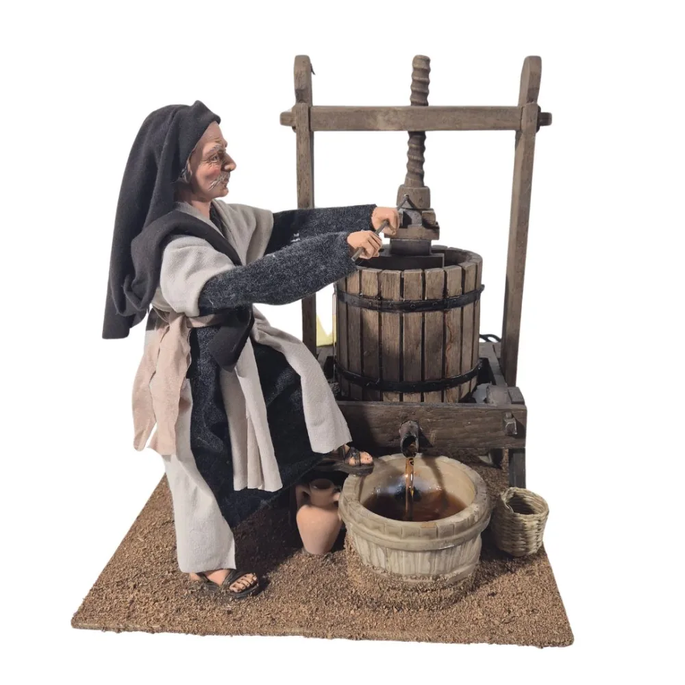 Animated Palestinian Grape Press Worker - 30 cm