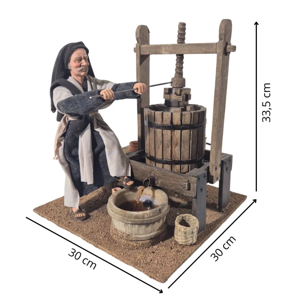 Animated Palestinian Grape Press Worker - 30 cm