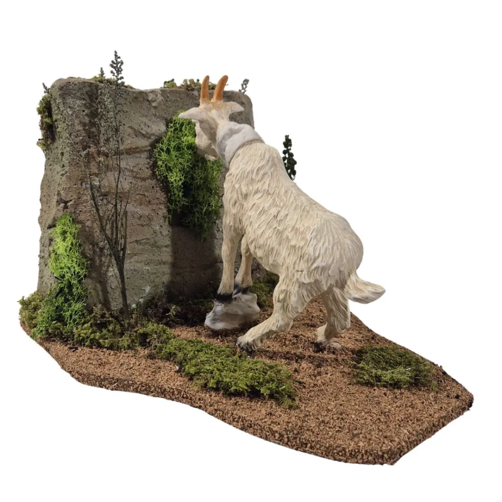 Animated Goat Grazing on a Rocky Outcrop for 30 cm Nativity Figures