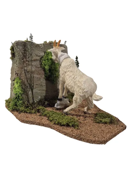 Capra bruca su greppo in movimento per statue da 30 cm