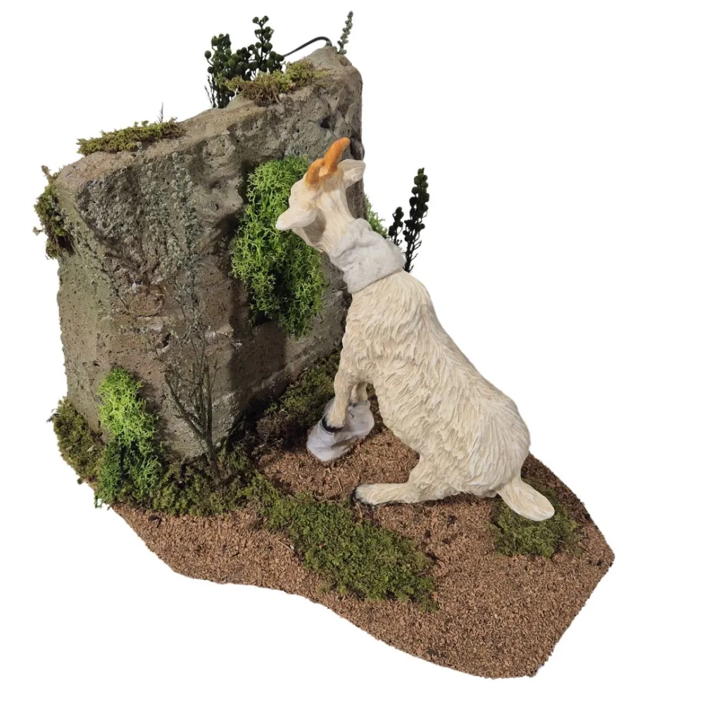 Animated Goat Grazing on a Rocky Outcrop for 30 cm Nativity Figures