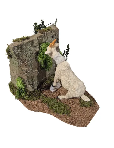Capra bruca su greppo in movimento per statue da 30 cm