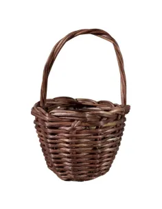 Cesto scuro in vimini con manico per statue da 20-25 cm