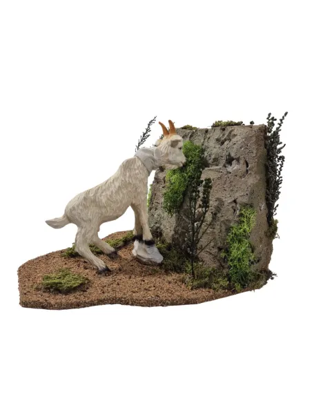 Capra bruca su greppo in movimento per statue da 30 cm