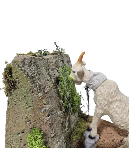 Capra bruca su greppo in movimento per statue da 30 cm