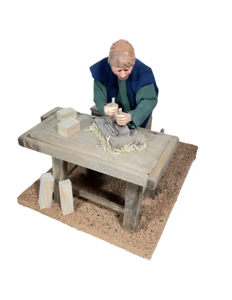 Falegname popolare che pialla in movimento 30 cm