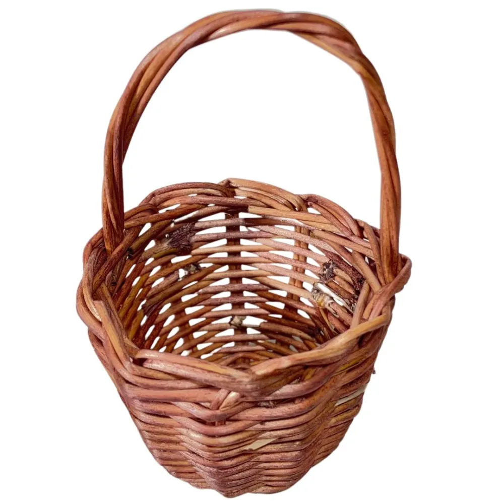 Dark Wicker Basket with Handle for 20–25 cm Nativity Figures