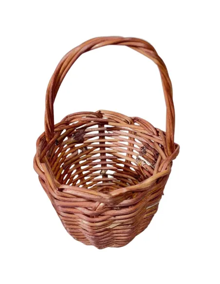 Cesto scuro in vimini con manico per statue da 20-25 cm
