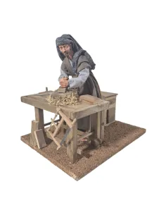 Animated Palestinian Carpenter Planing Wood - 30 cm