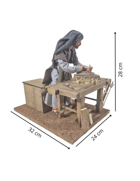 Falegname palestinese che pialla in movimento 30 cm