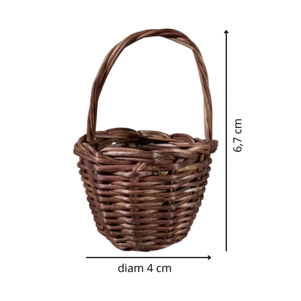 Dark Wicker Basket with Handle for 20–25 cm Nativity Figures