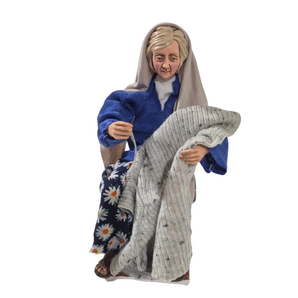 Animated Traditional Knitting Woman - 30 cm