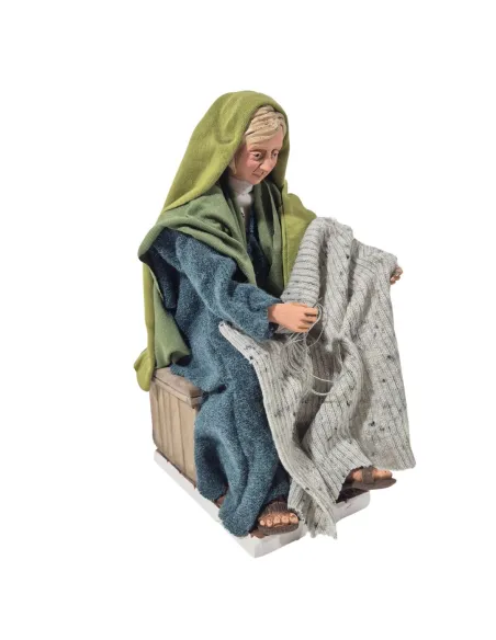Animated Palestinian Knitting Woman - 30 cm