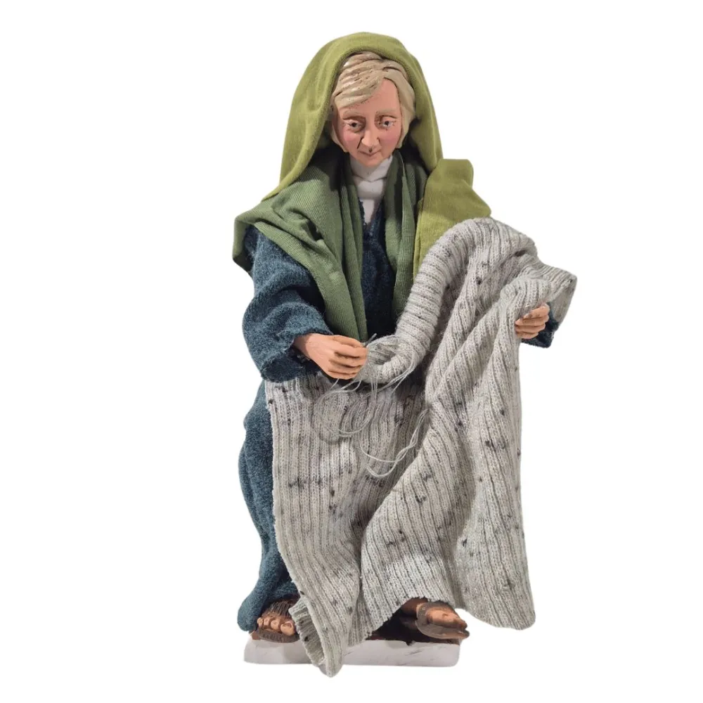 Animated Palestinian Knitting Woman - 30 cm