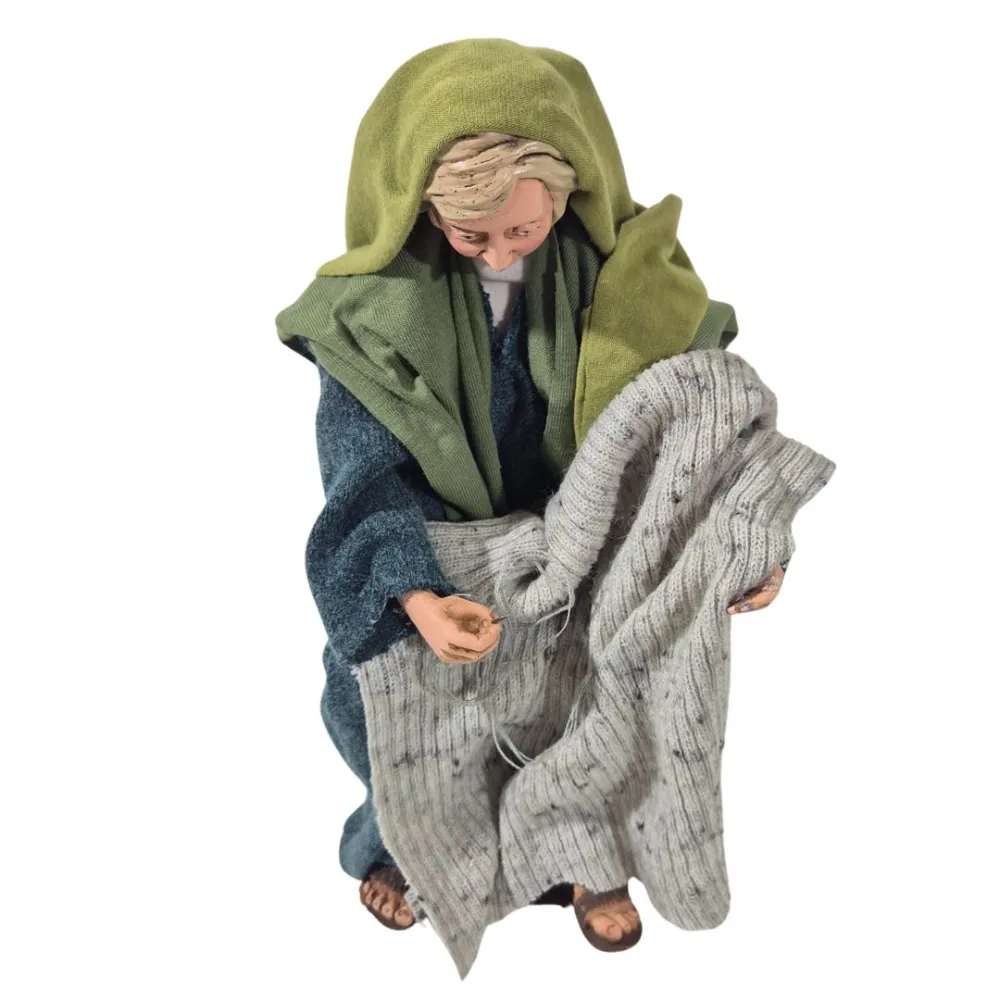 Animated Palestinian Knitting Woman - 30 cm