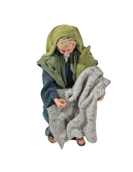 Animated Palestinian Knitting Woman - 30 cm