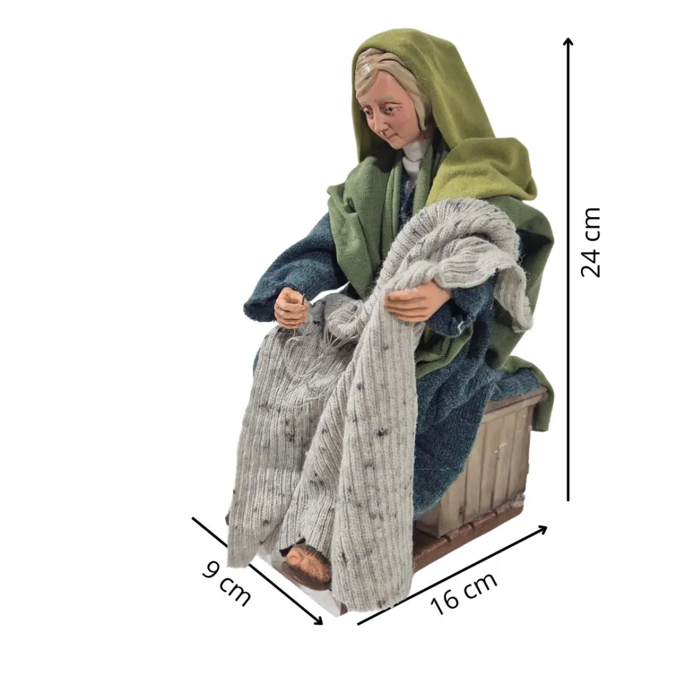 Animated Palestinian Knitting Woman - 30 cm