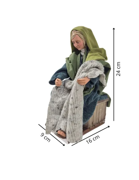 Animated Palestinian Knitting Woman - 30 cm