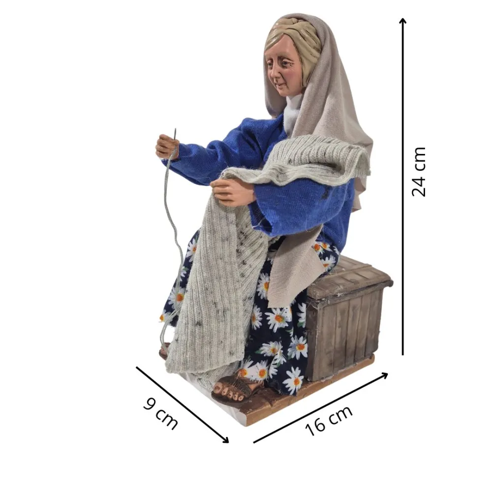 Animated Traditional Knitting Woman - 30 cm