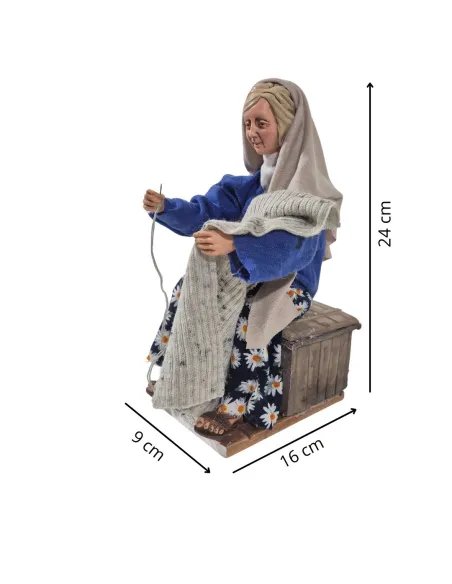 Animated Traditional Knitting Woman - 30 cm