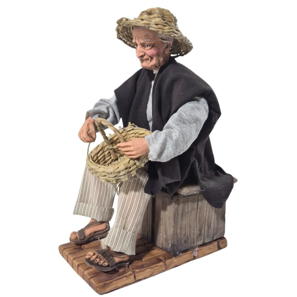 Animated Traditional Basket Weaver - 30 cm