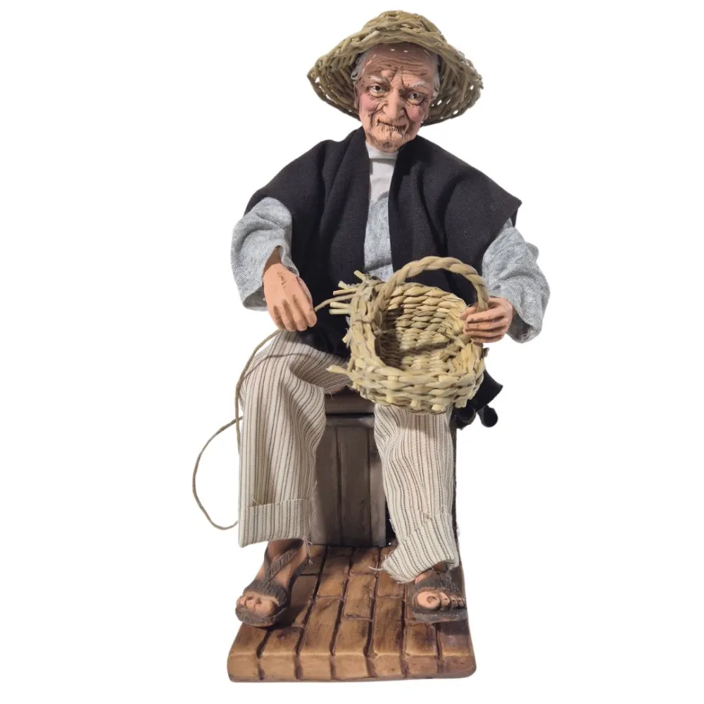 Animated Traditional Basket Weaver - 30 cm