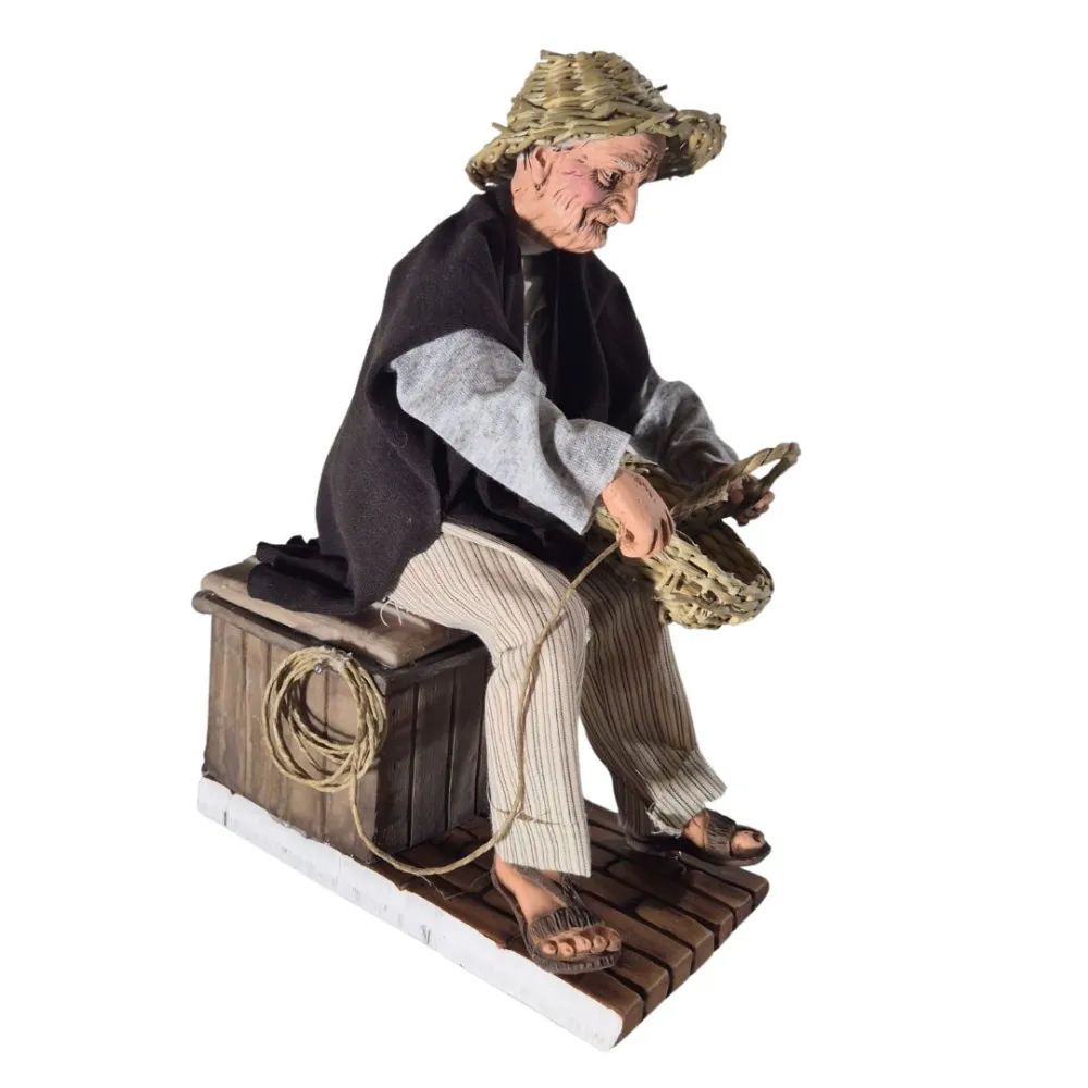 Animated Traditional Basket Weaver - 30 cm