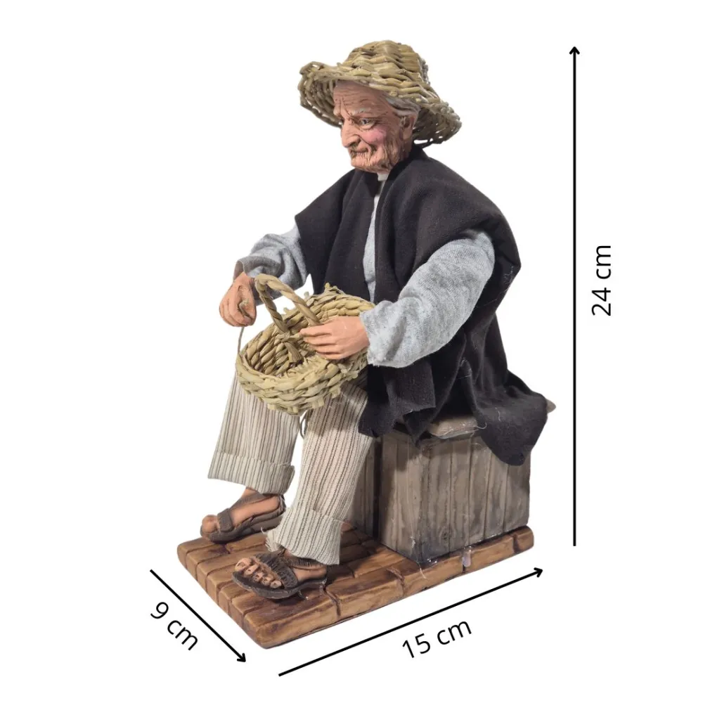 Animated Traditional Basket Weaver - 30 cm
