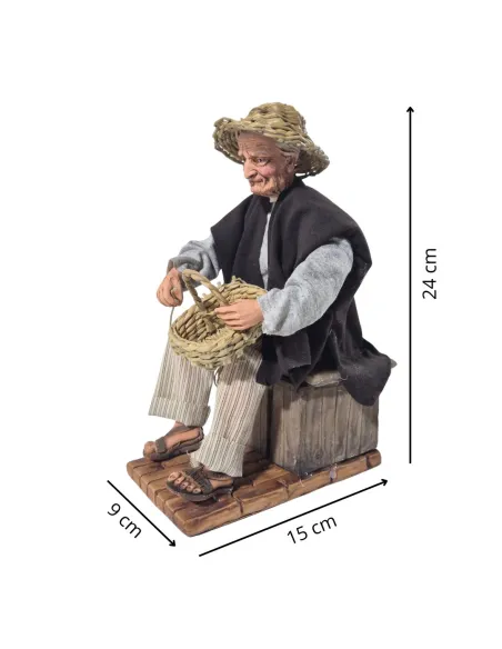 Animated Traditional Basket Weaver - 30 cm