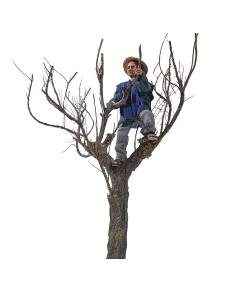 Boscaiolo popolare con segaccio su albero in movimento 30 cm