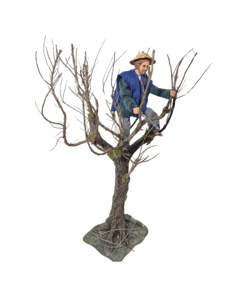 Boscaiolo popolare con segaccio su albero in movimento 30 cm