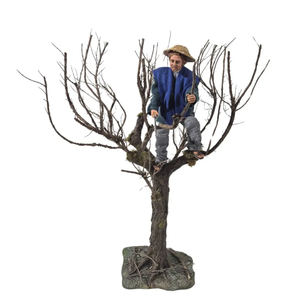 Boscaiolo popolare con segaccio su albero in movimento 30 cm