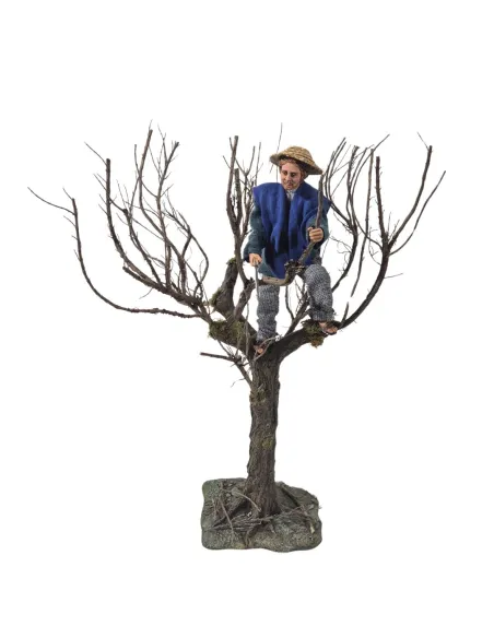 Boscaiolo popolare con segaccio su albero in movimento 30 cm
