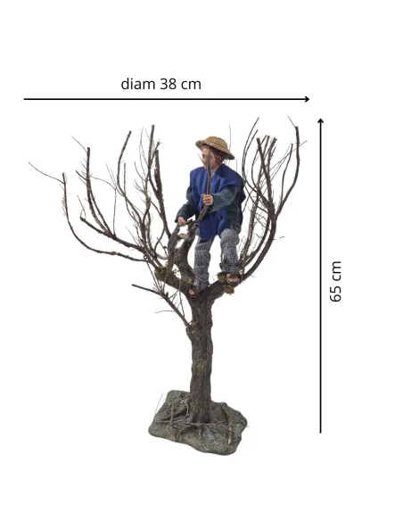 Boscaiolo popolare con segaccio su albero in movimento 30 cm
