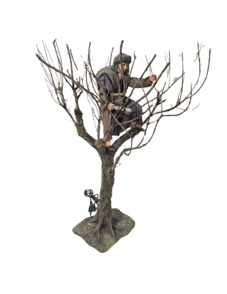 Animated Palestinian Woodcutter with Hand Saw in Tree - 30 cm
