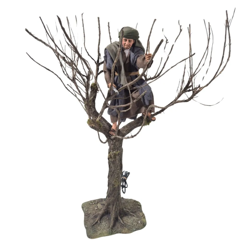 Boscaiolo palestinese con segaccio su albero in movimento 30 cm