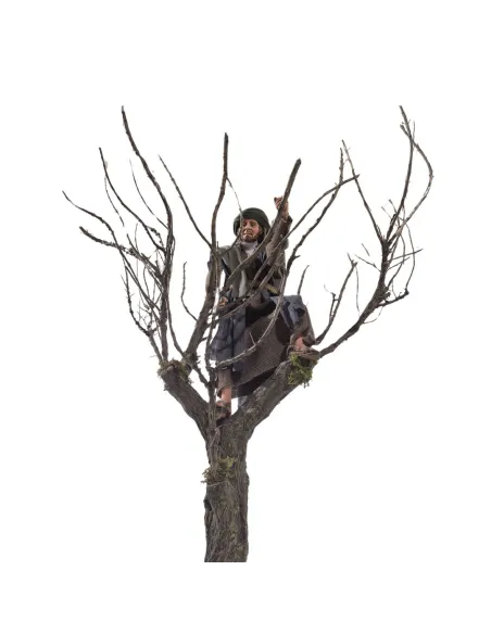 Boscaiolo palestinese con segaccio su albero in movimento 30 cm