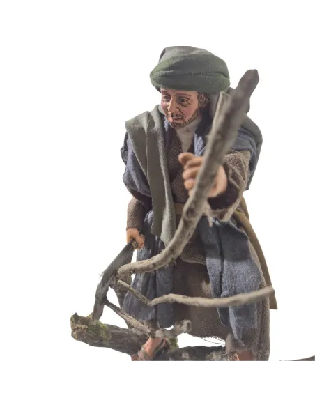 Boscaiolo palestinese con segaccio su albero in movimento 30 cm