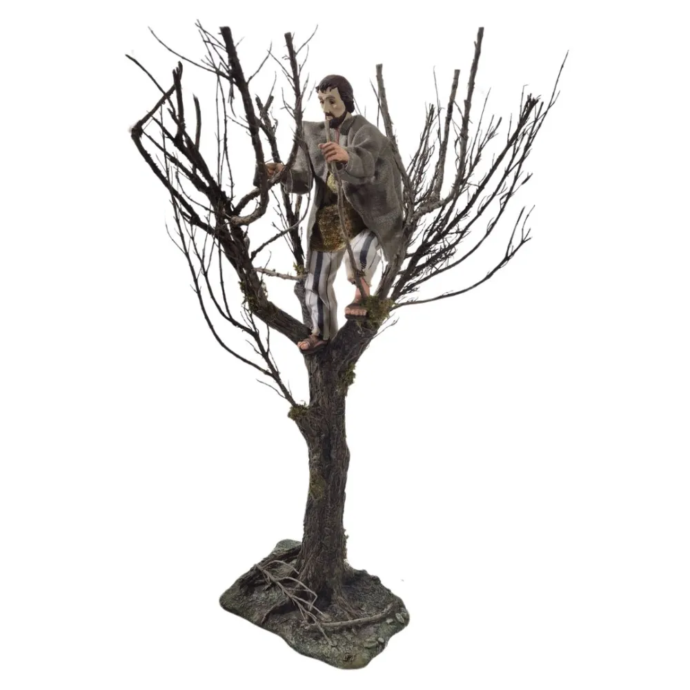 Animated Traditional Woodcutter with Axe in Tree - 30 cm