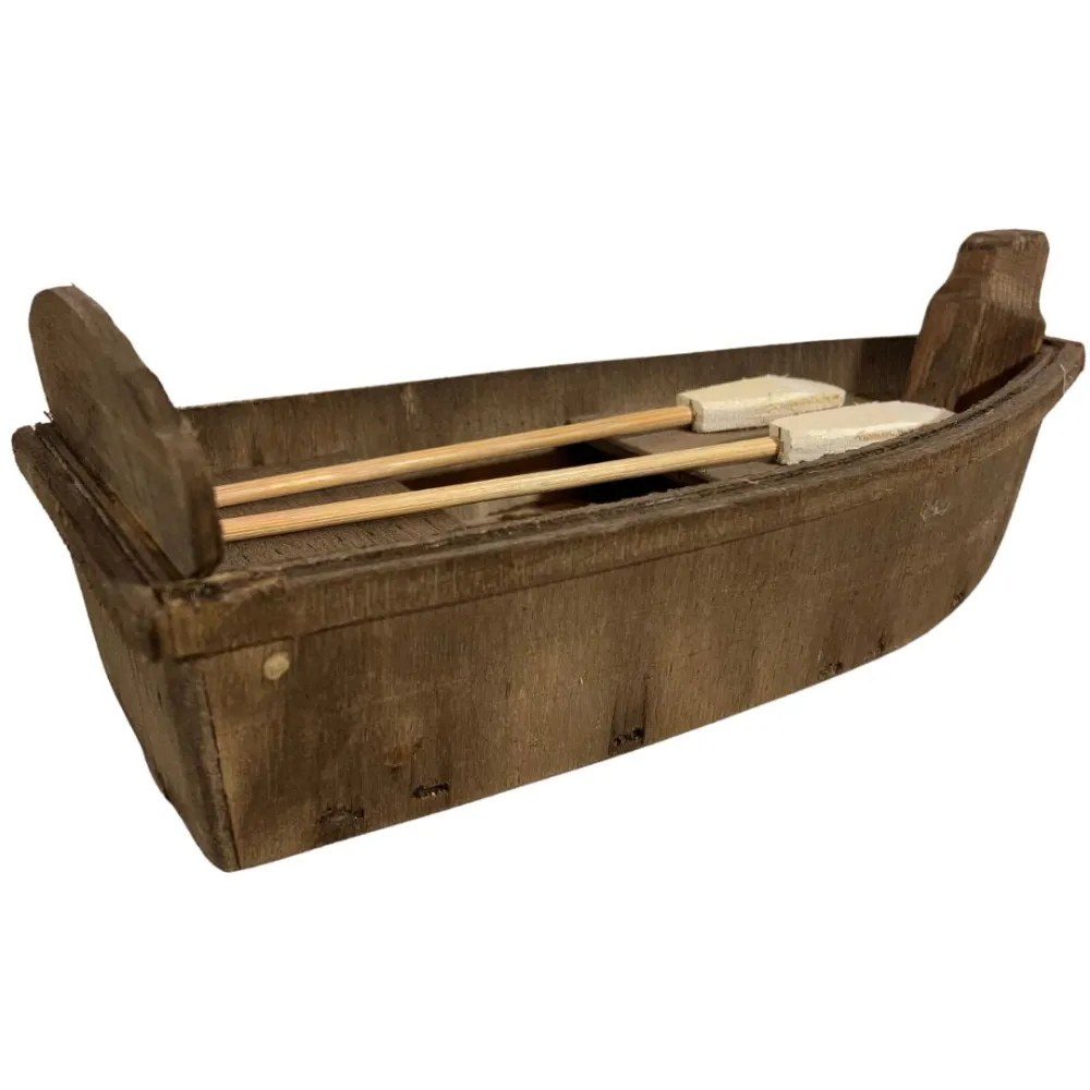 Wooden Boat with Oars for 10 cm Nativity Figures