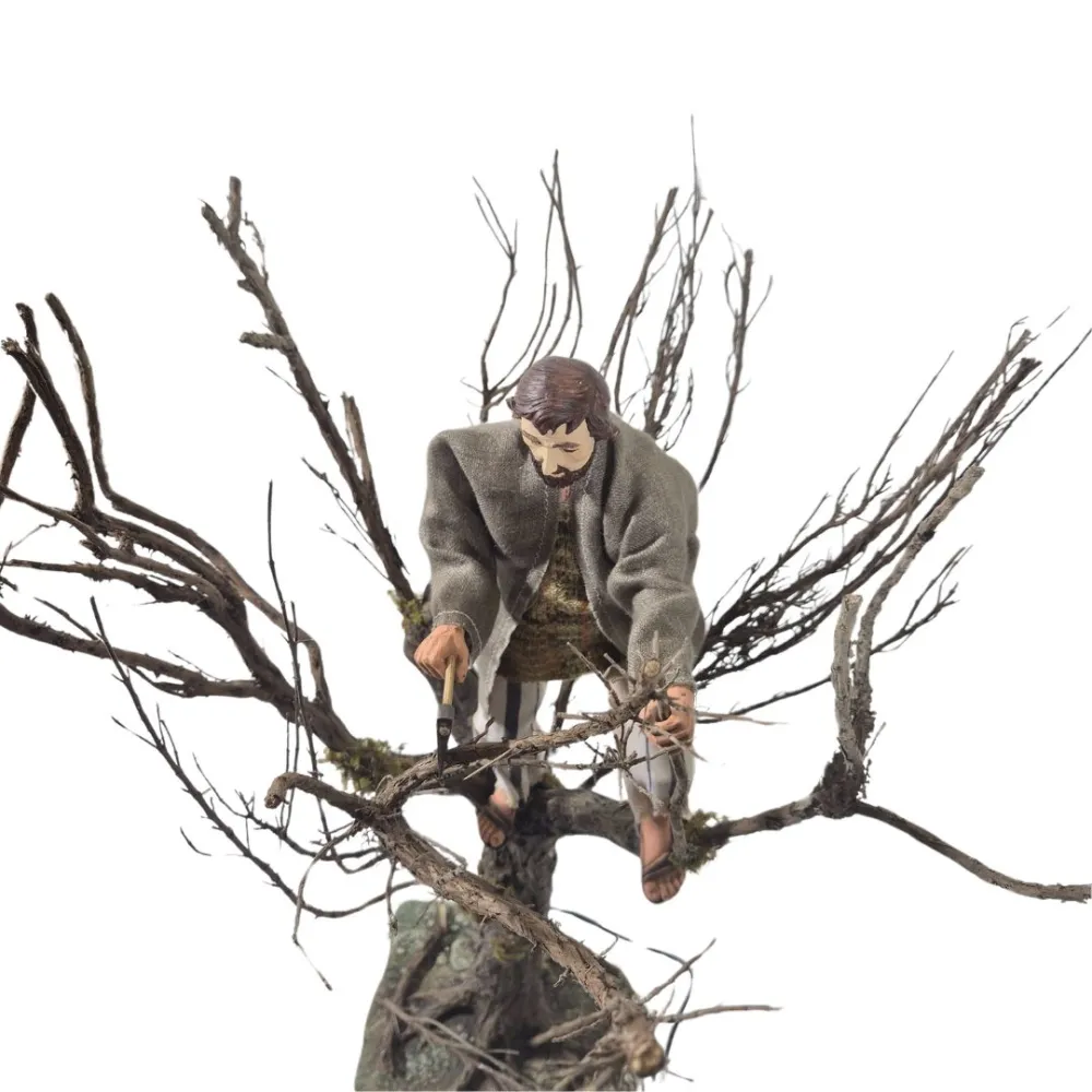 Boscaiolo popolare con ascia su albero in movimento 30 cm
