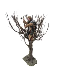 Animated Palestinian Woodcutter with Axe in a Tree - 30 cm
