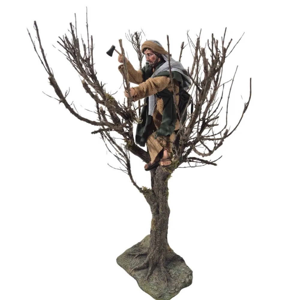 Boscaiolo palestinese con ascia su albero in movimento 30 cm