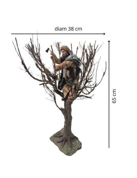 Boscaiolo palestinese con ascia su albero in movimento 30 cm