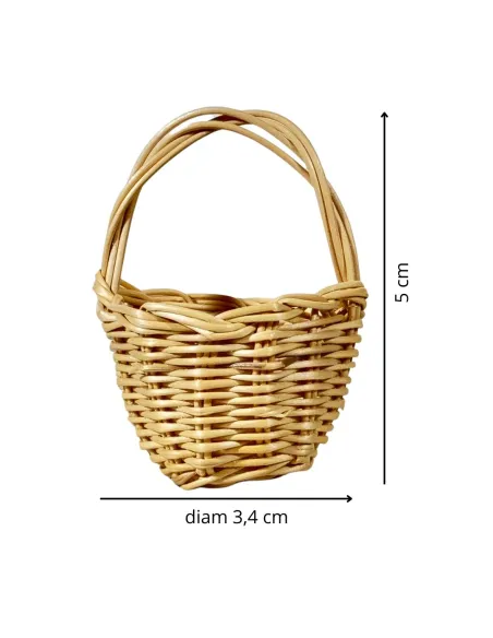 Cestino con manico in vimini per statue da 20 cm