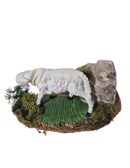 Pecora "Eco" che bruca in movimento per statue da 30 cm